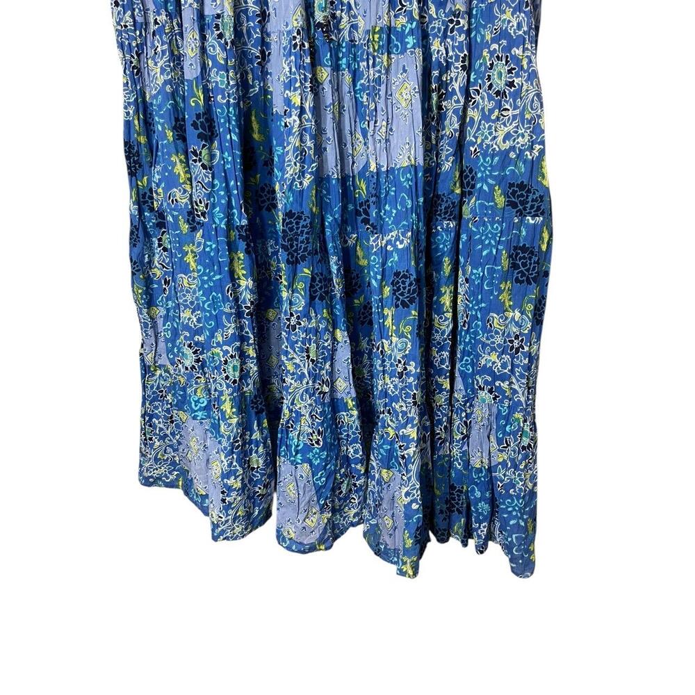 White Stag Blue Patchwork Pattern Maxi Boho Elast… - image 3